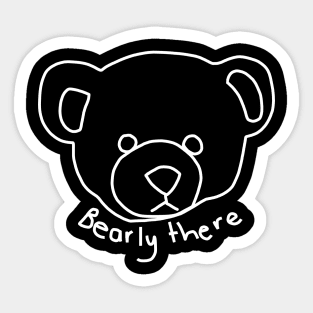 Minimal Bear Pun Portrait Sticker
